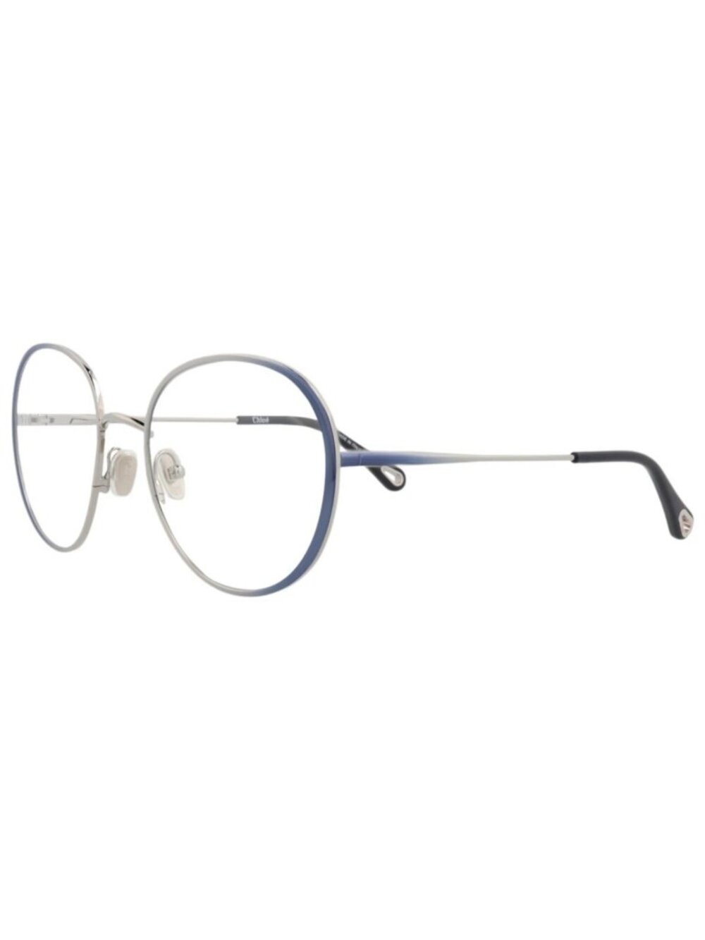 New Chloé Women's Eyeglasses Round Oval Metal Frame Blue Blue Transparent